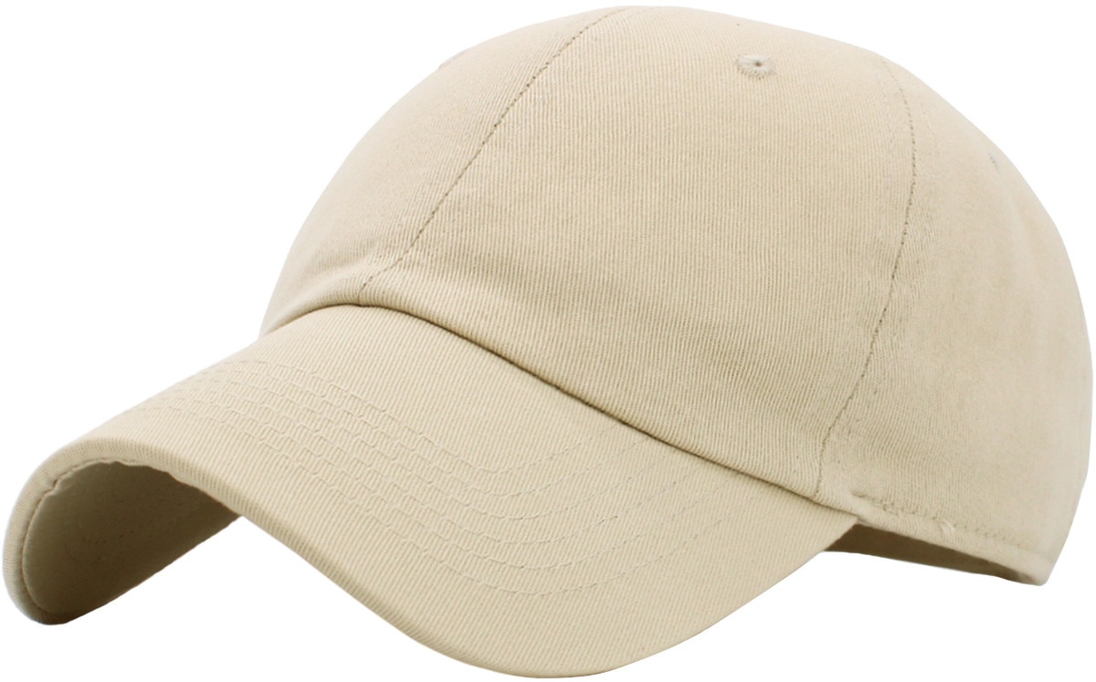 Ivory Low Profile Baseball Caps Front Side View